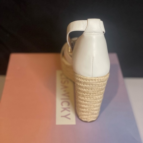 Lisa Vicky Gemi Platform Espadrille Wedge White‎ Sandals, size 10 - Picture 6 of 9